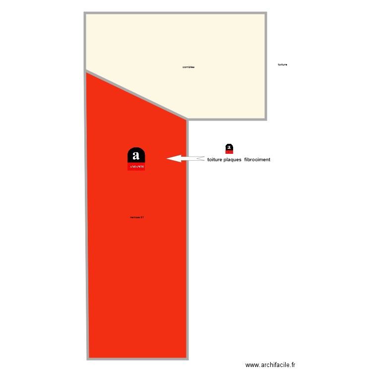 sas cornil toiture am. Plan de 2 pièces et 254 m2