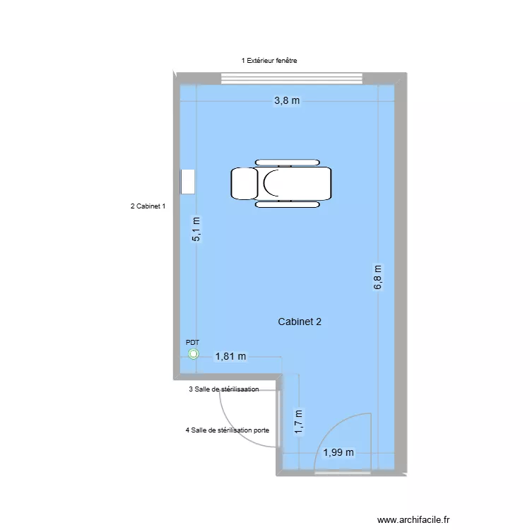 10121 Cabinet 2. Plan de 1 et 23 m² 10121 Cabinet 2. Plan de 1 et 23 m²
