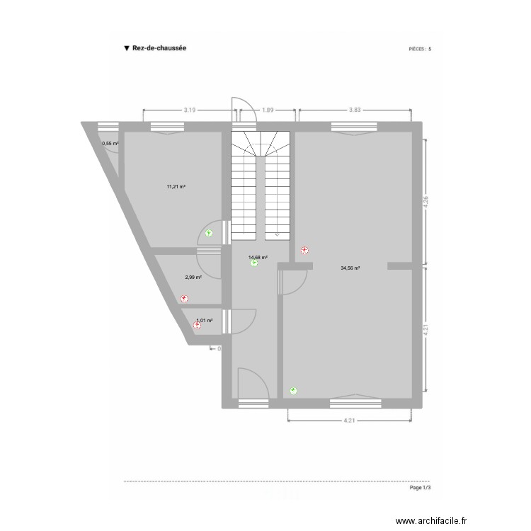CSE RDC - VMC. Plan de 6 pièces et 65 m2