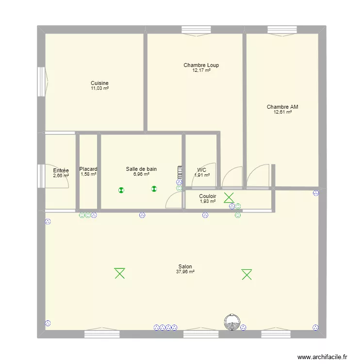 Plan nu maison. Plan de 
