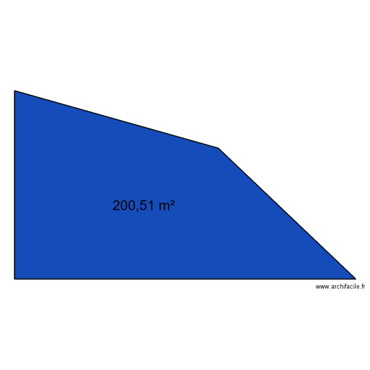math. Plan de 1 pièce et 201 m2