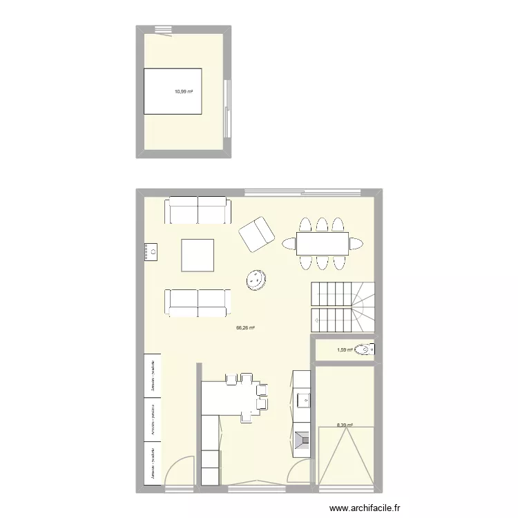 Maison Toulouse RDC V3. Plan de 4 et 89 m² Maison Toulouse RDC V3. Plan de 4 et 89 m²