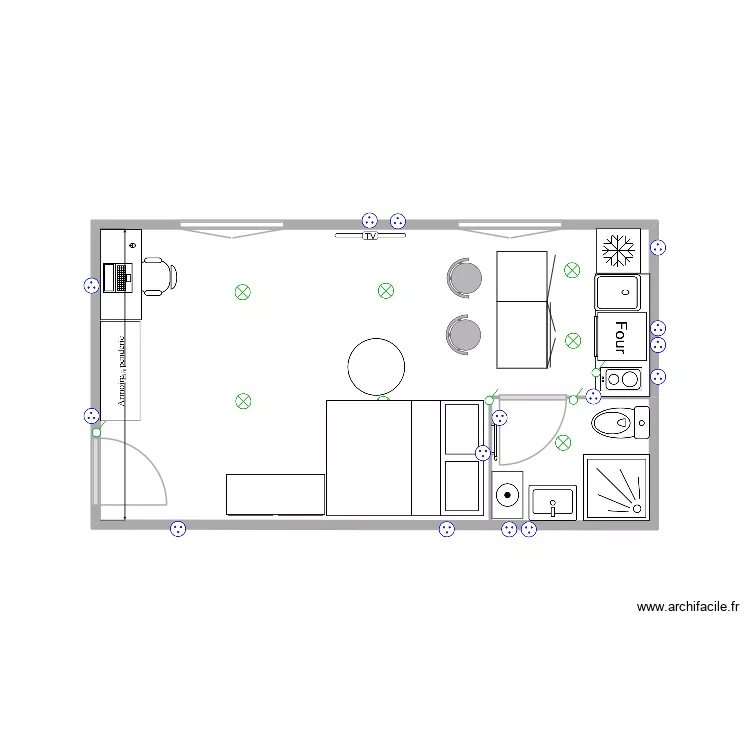Studio. Plan de 