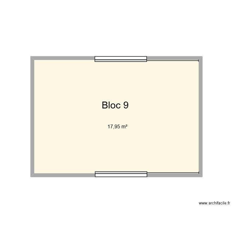 Bloc 9 CHU Helora Mons Kennedy. Plan de 1 pièce et 18 m2