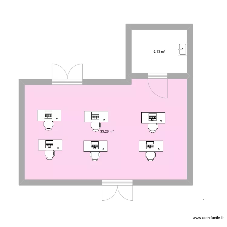 salle de permanence . Plan de 