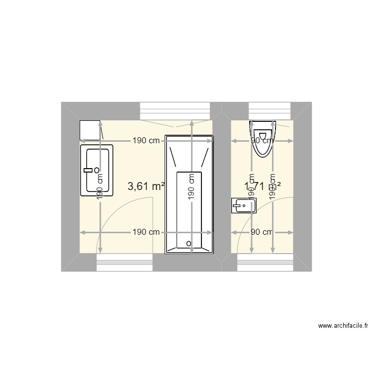Sanitaires . Plan de 0 pièce et 0 m2