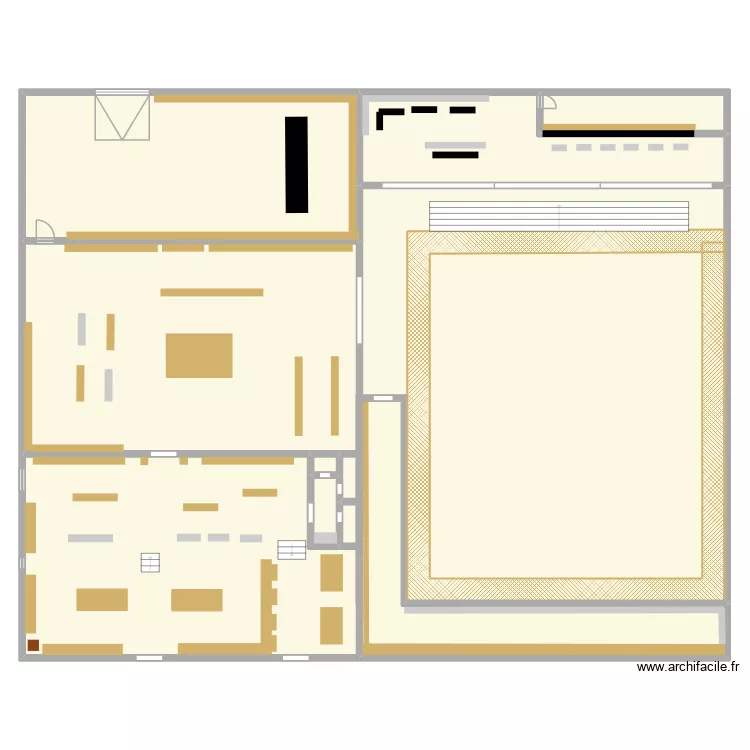 magasin skate. Plan de 8 pièces et 296 m²