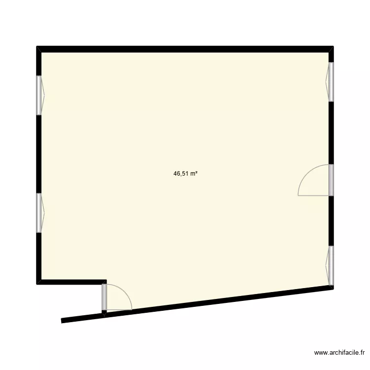 modification int&eacute;rieure maison. Plan de 1  et 47 m²