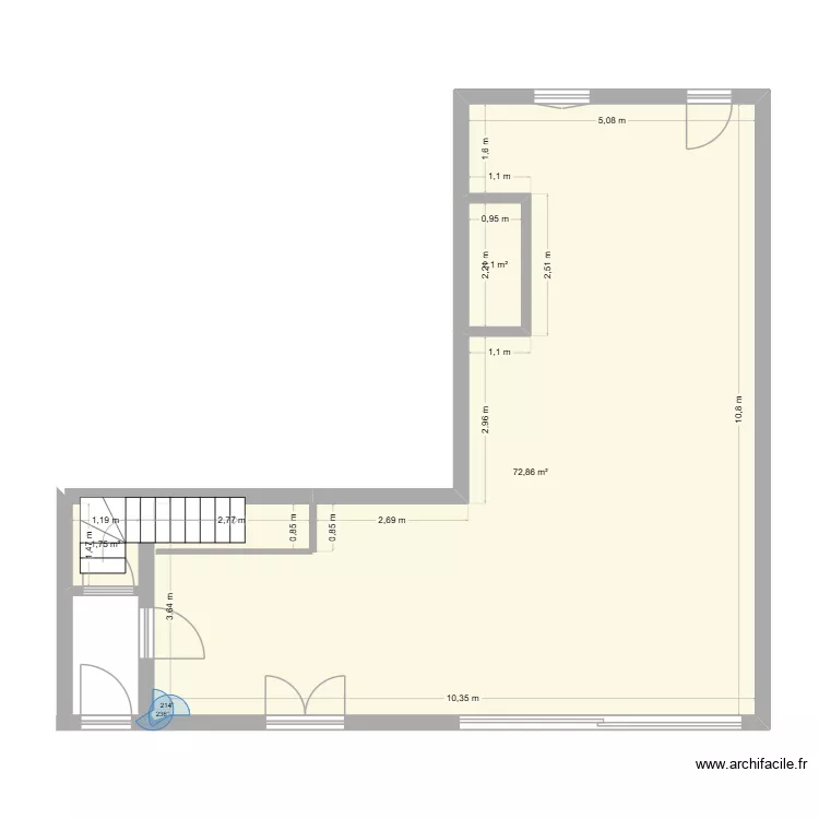 PLN TRAVEAUX POST. Plan de 3  et 77 m²