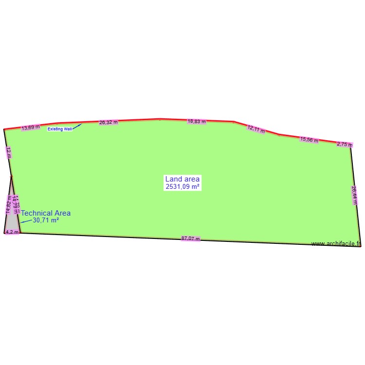 Lamai center land area. Plan de 2 pièces et -1733 m2