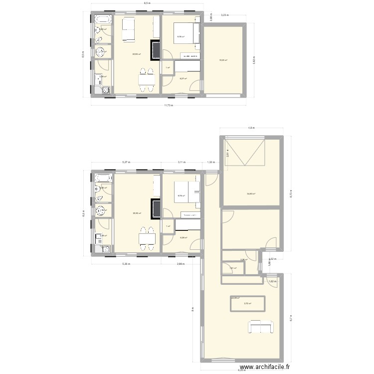 Saint Brevin Briancais. Plan de 20 pièces et 194 m2