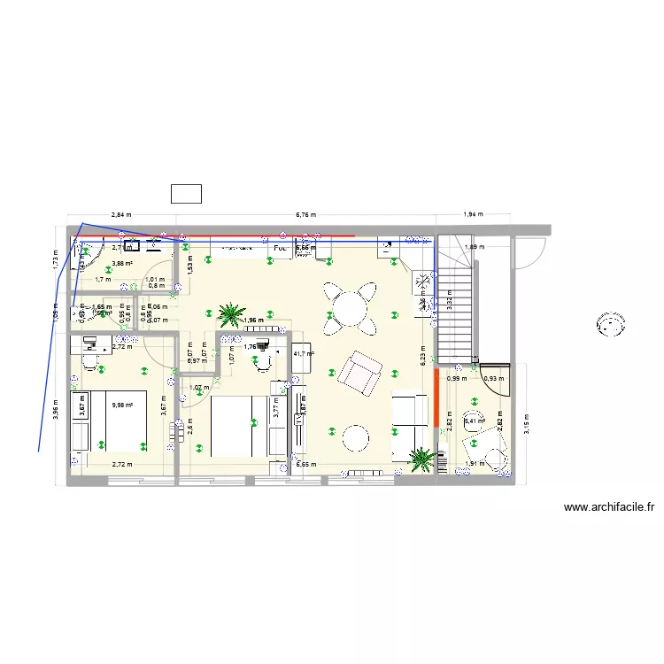 APPARTEMENT 1ER ETAGE SALLES PAROISSIALES plomberie. Plan de 