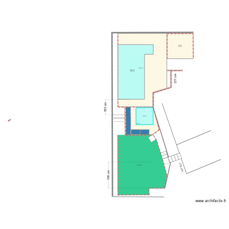 SPA 2 v6. Plan de 6 pièces et 130 m2