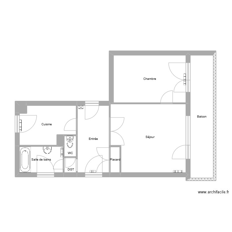 ecochard. Plan de 11 pièces et 58 m2