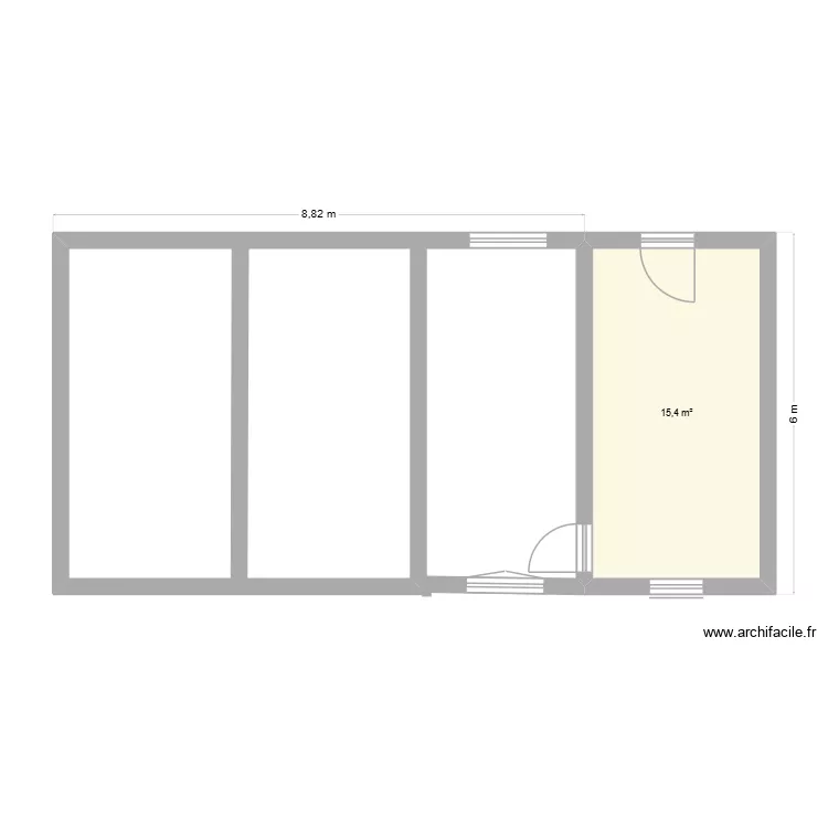 rdc. Plan de 1  et 15 m²