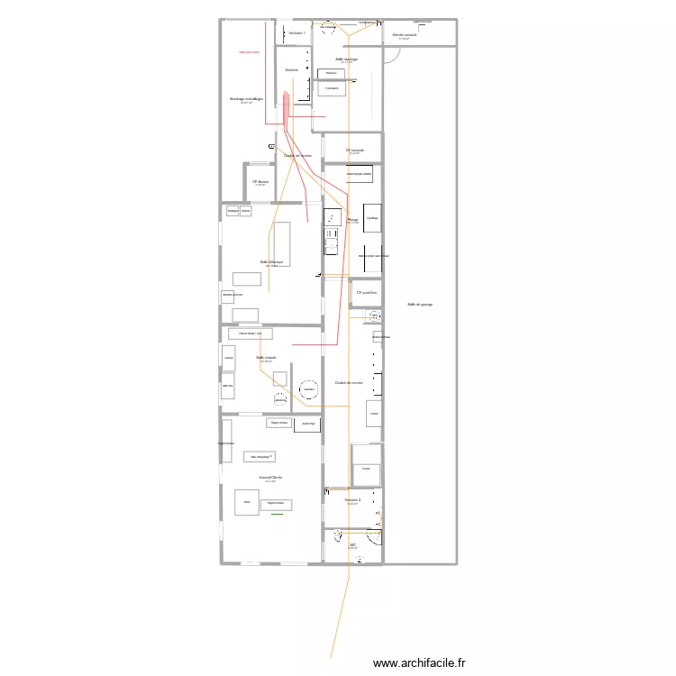 nouveau labo 5e jet d&eacute;chets et eaux us&eacute;es. Plan de 