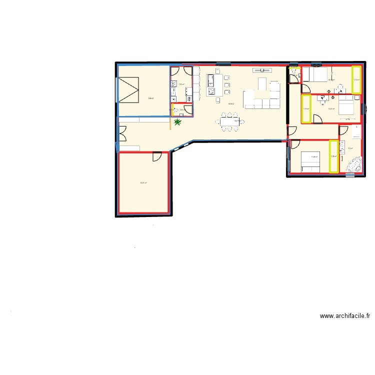 Maison veurey . Plan de 14 pièces et 313 m2