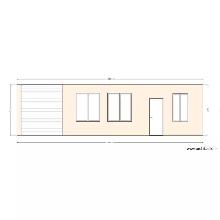 FACADE AVANT avec modification porte de garage. Plan de 