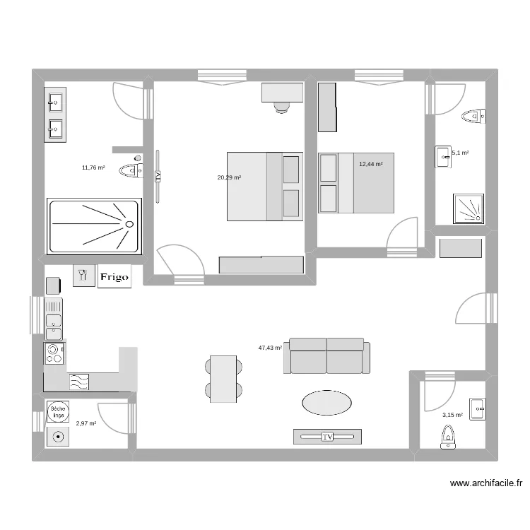 pestem amoris Kassy. Plan de 7 et 103 m² pestem amoris Kassy. Plan de 7 et 103 m²