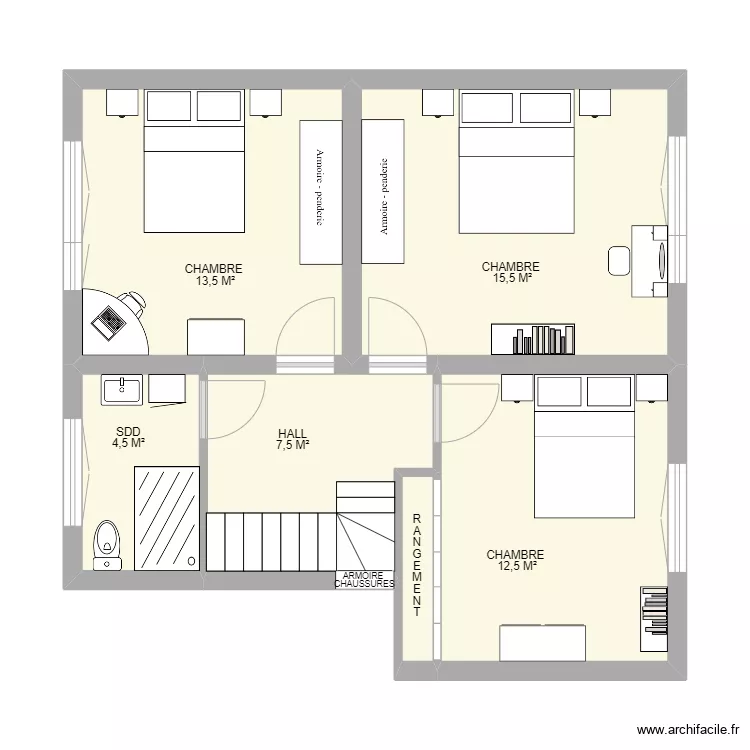 ETAGE AUVELAIS. Plan de 