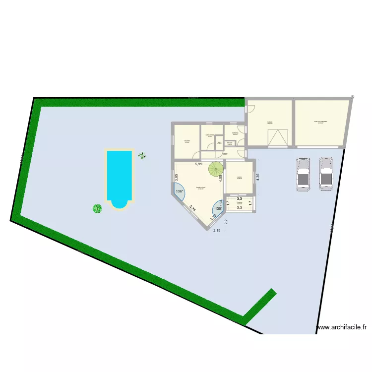 Maison Ardeche V2. Plan de 