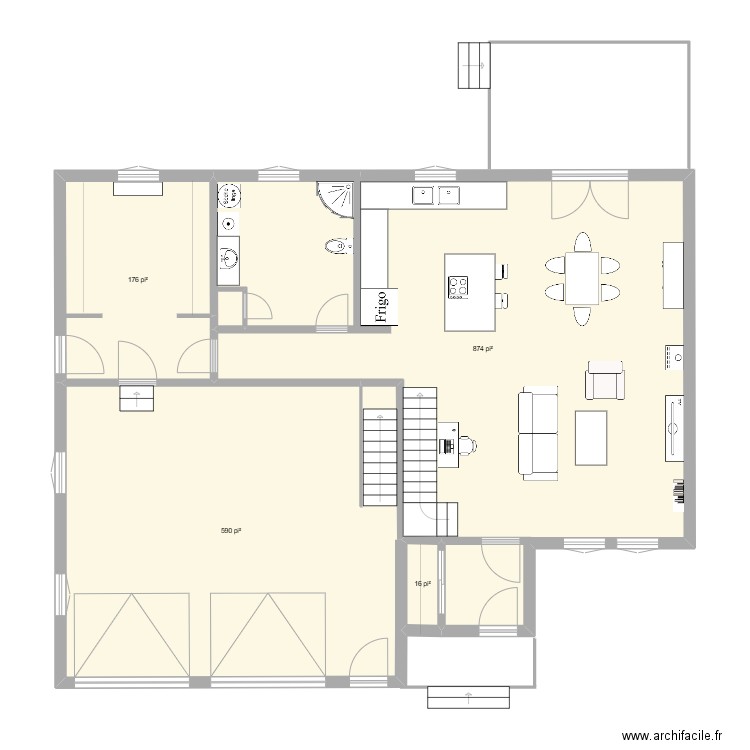 FG16-A. Plan de 4 pièces et 154 m2