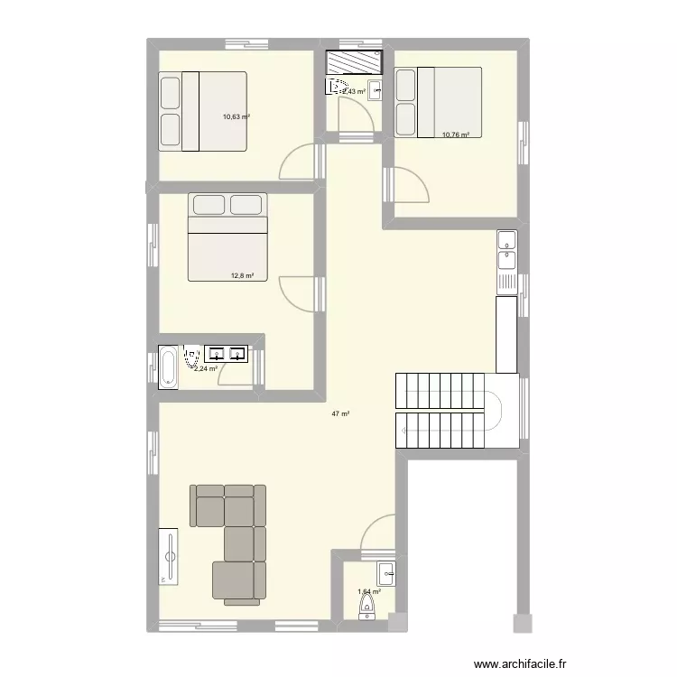 Plan 3. Plan de 7 Pièces et 88 m² Plan 3. Plan de 7 Pièces et 88 m²