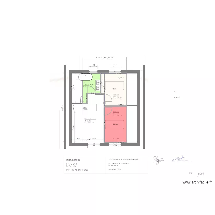 plan cloison. Plan de 3 Pièces et 22 m² plan cloison. Plan de 3 Pièces et 22 m²