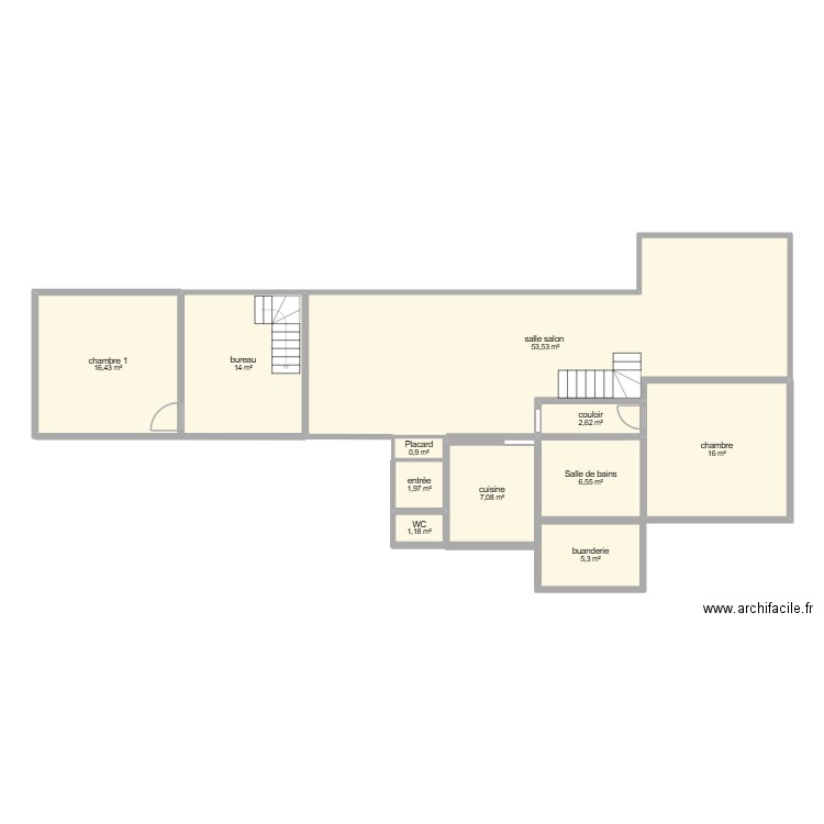 gournay. Plan de 11 pièces et 126 m2