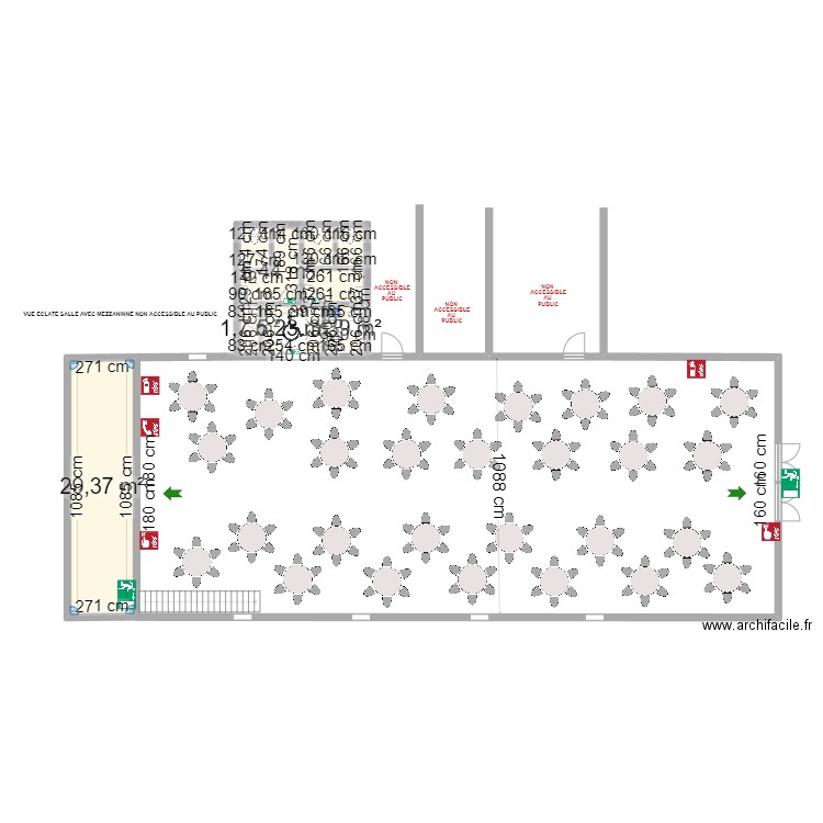 SALLE ST MAURICE 8. Plan de 9 pièces et 55 m2