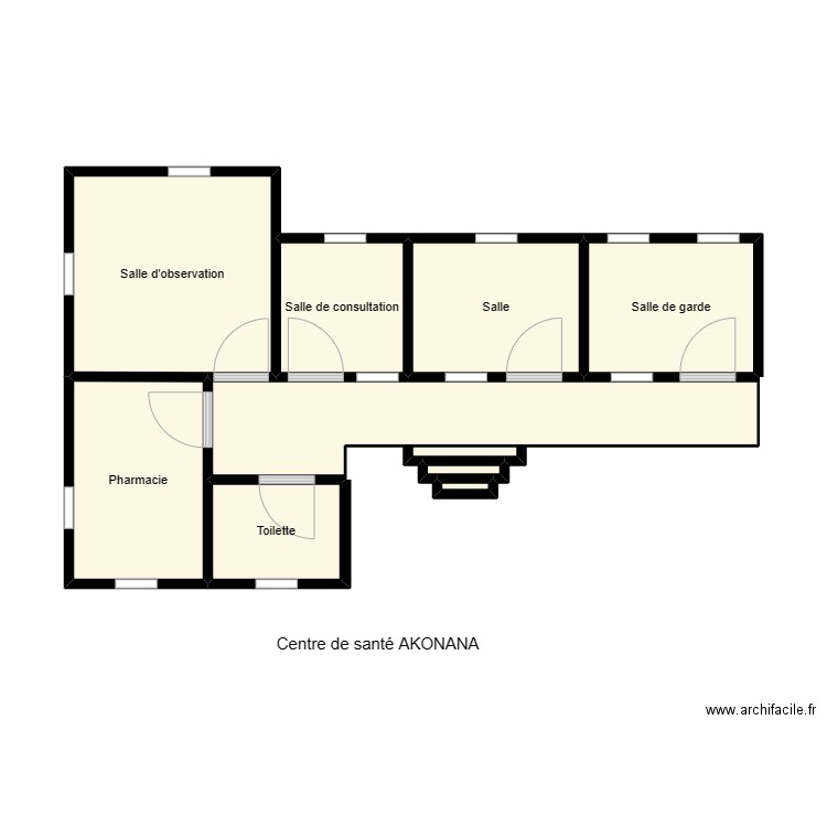 Centre de santé AKONANA. Plan de 10 pièces et 38 m2