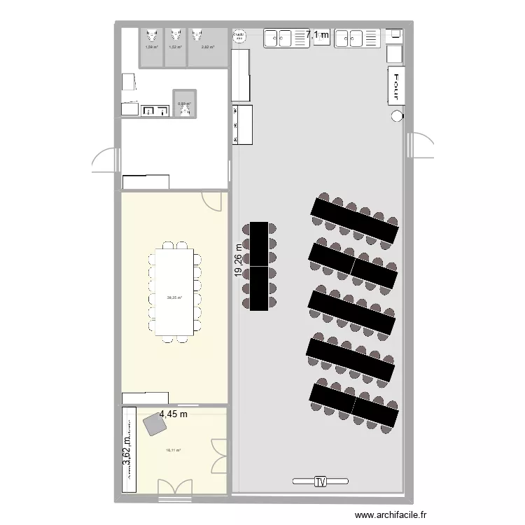 Salle de la Chapelle 2. Plan de 