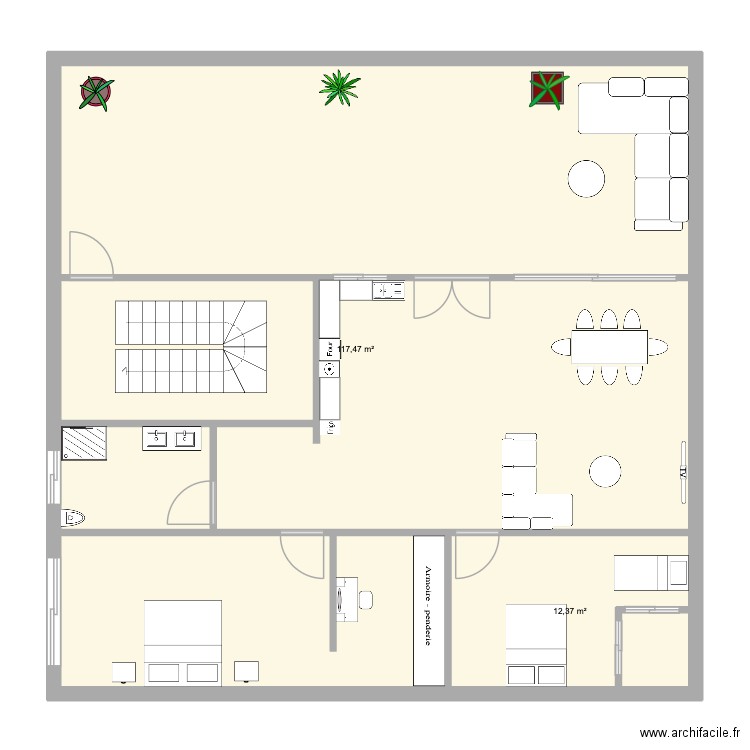 plan appartement chalalini. Plan de 2 pièces et 130 m2