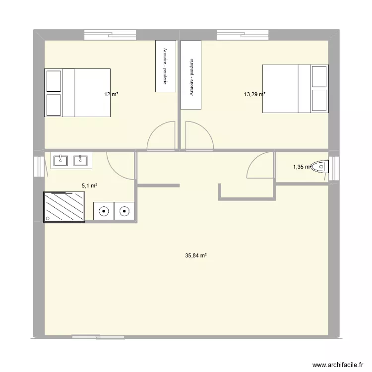 top 2. Plan de 5  et 68 m²