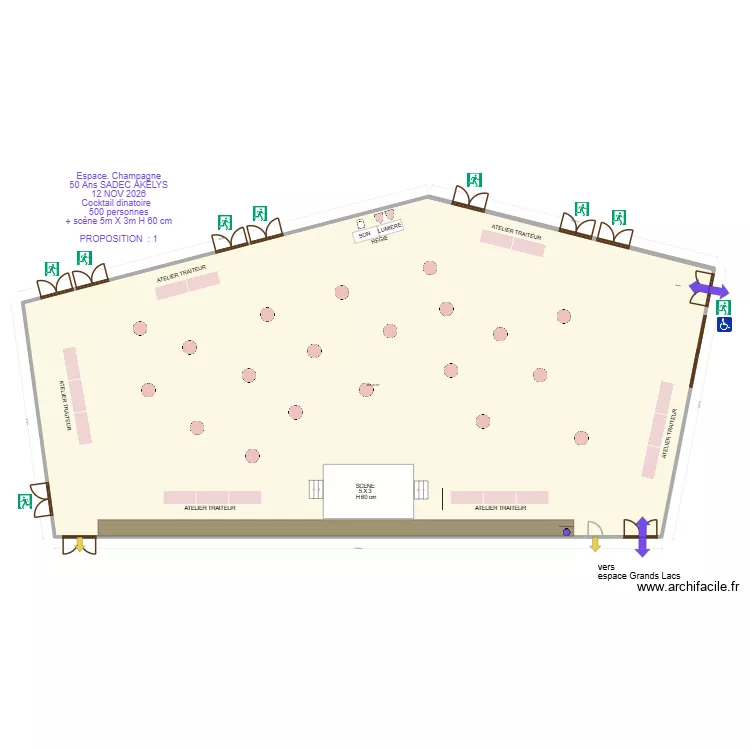 Espace champagne 50 Ans SADEC AKELYS 12 NOV 2026 PROP 1. Plan de 1 pièce et 584 m²