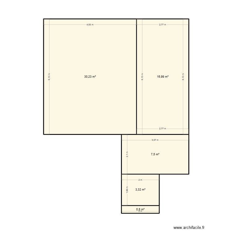 SB 19. Plan de 5 pièces et 59 m2
