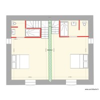 Plan étage avec deux escaliers 3 et sdb rdc dans grange