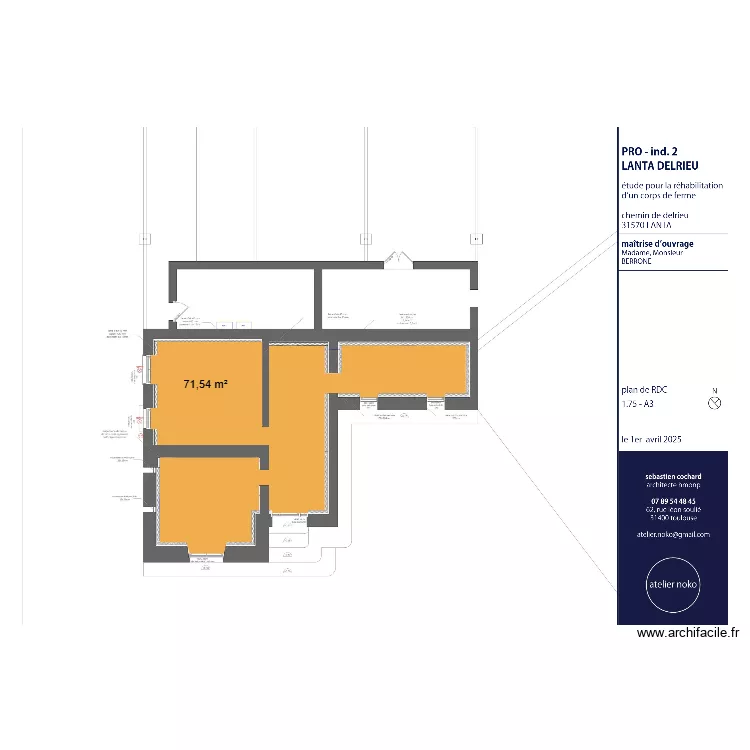 rdc berronne. Plan de rdc berronne. Plan de
