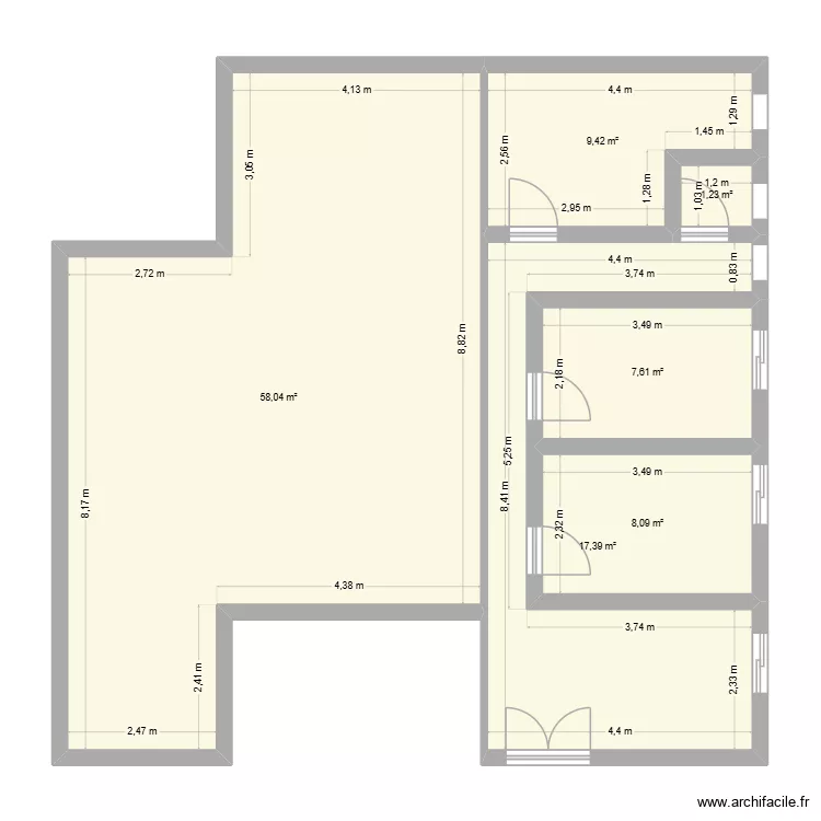 BBA2. Plan de 6  et 102 m²