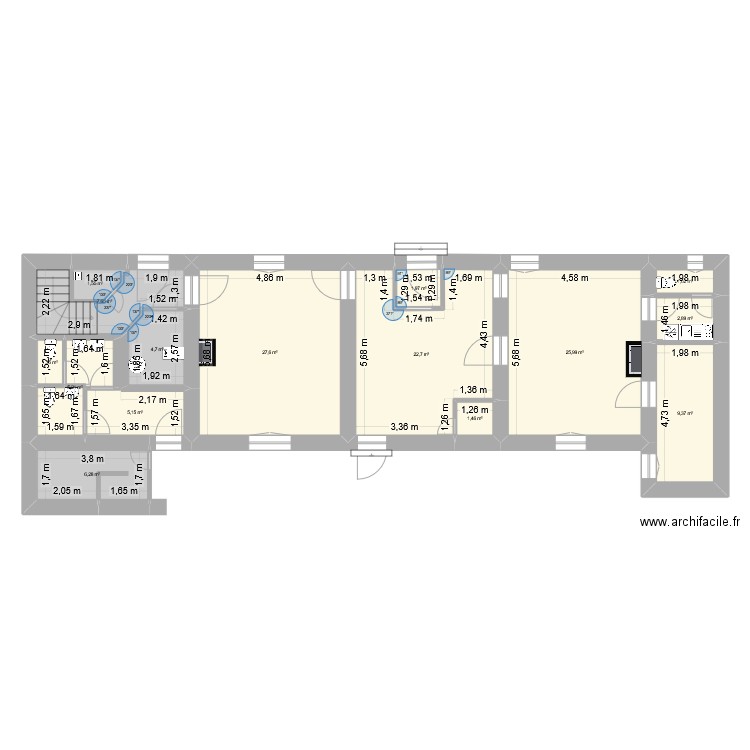 MP Marcy. Plan de 15 pièces et 125 m2