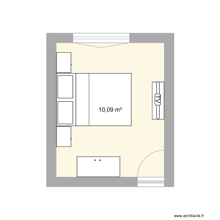 Chambre Herv&eacute;. Plan de 0 pièce et 0 m2