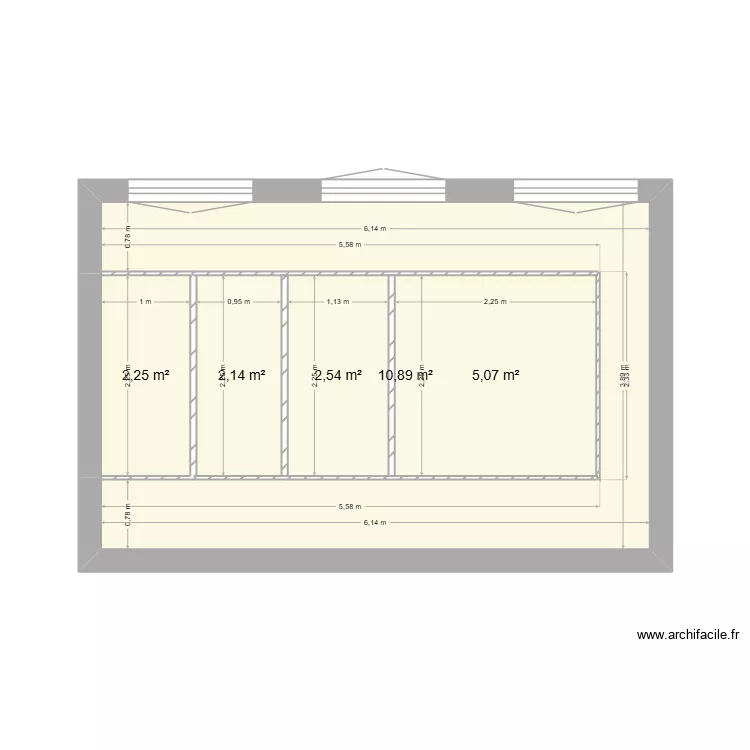 plan 2 veranda. Plan de 5 Pièces et 23 m²