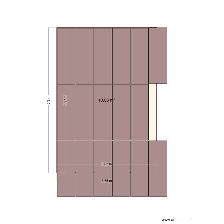 atelier 2. Plan de 1 pièce et 19 m2