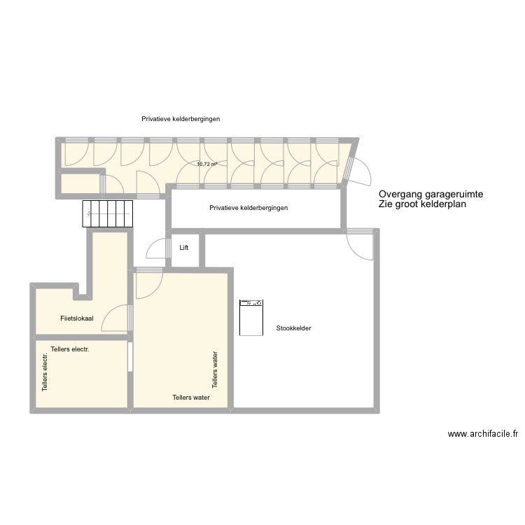 Kelder detail Henegouwenstraat 2 Nieuwpoort. Plan de 5 pièces et 35 m2