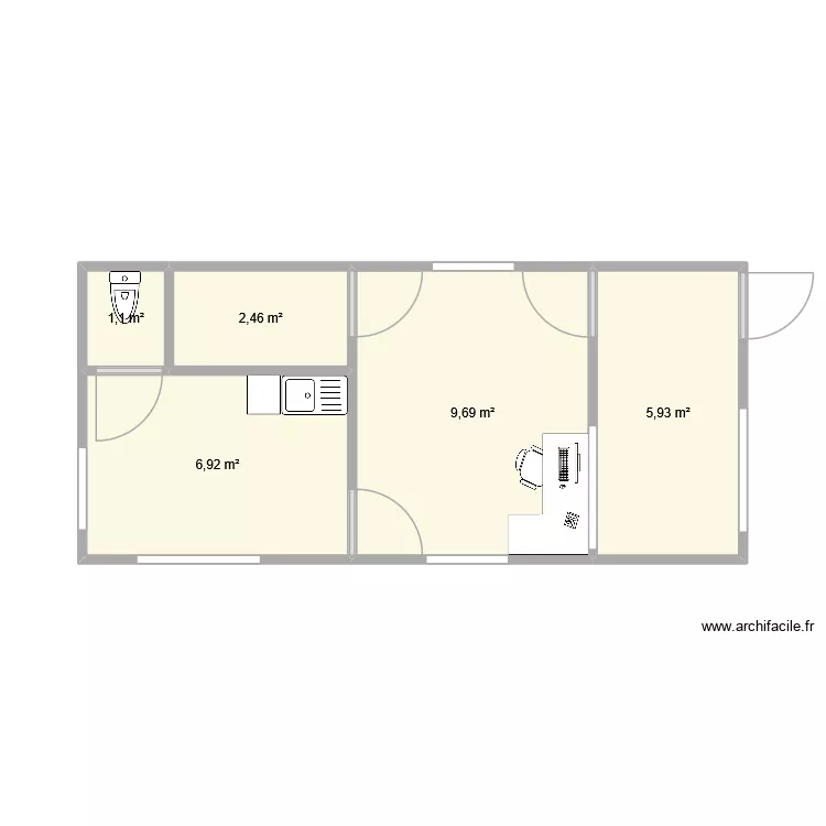 Accueil. Plan de 5  et 26 m²