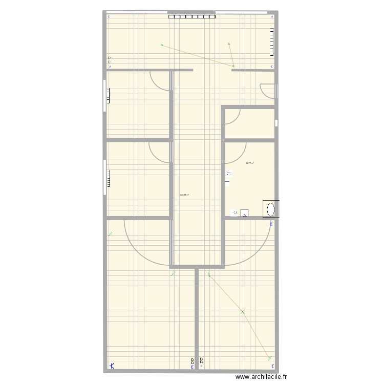 maison. Plan de 2 pièces et 378 m2