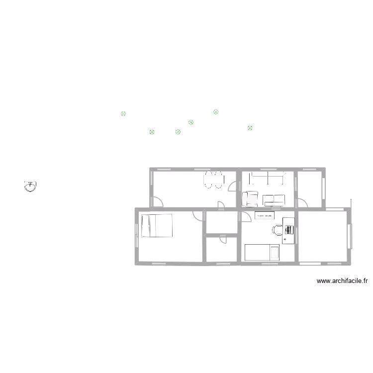 Archifacile test. Plan de 2 pièces et 7 m² Archifacile test. Plan de 2 pièces et 7 m²