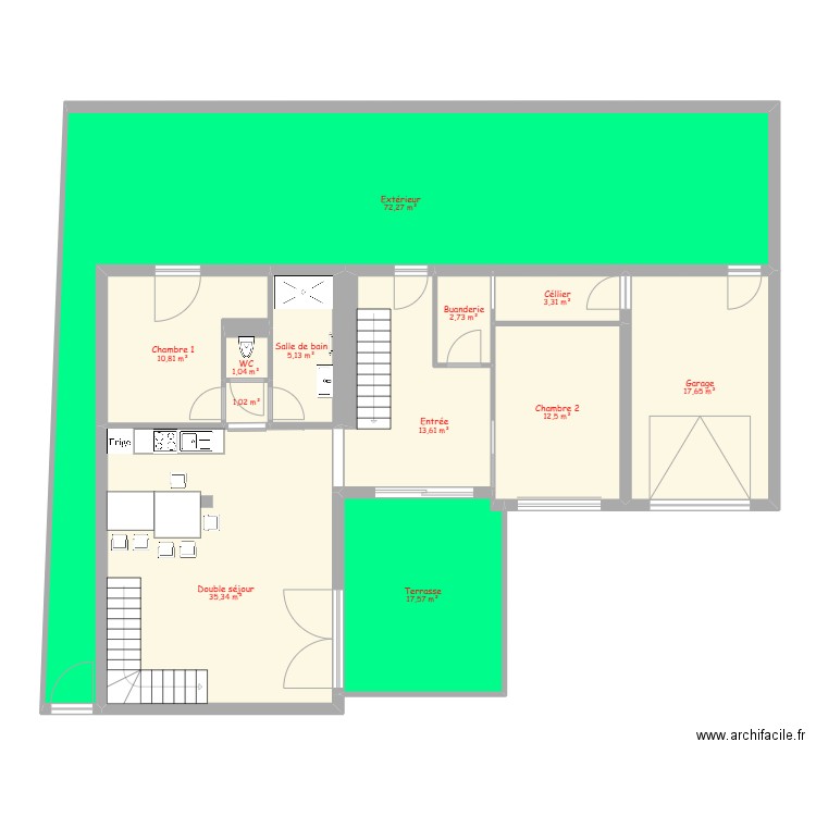 Loft RDC. Plan de 12 pièces et 193 m2
