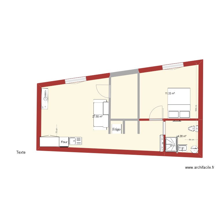 appart rdc quai jean bart. Plan de 0 pièce et 0 m2