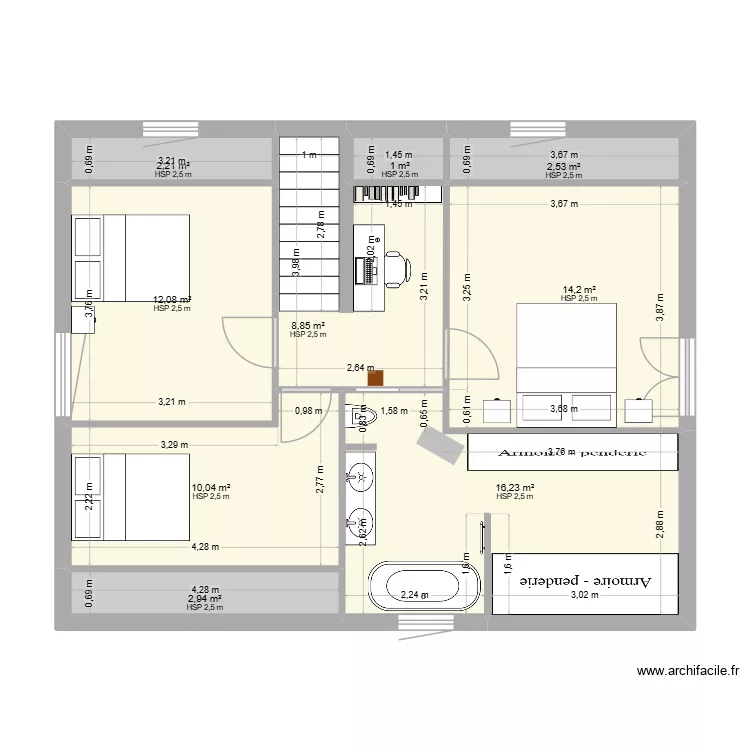 etage 3. Plan de 9 pièces et 70 m² etage 3. Plan de 9 pièces et 70 m²